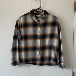 Madewell Plaid Crop Button Down Shirt
